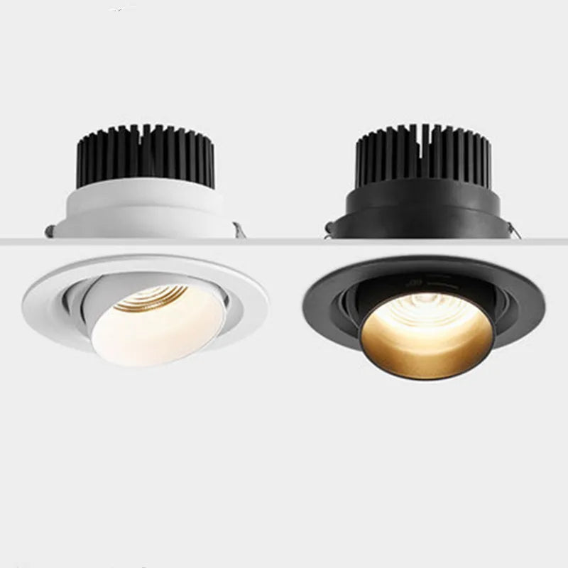 style 	 zoom angle réglable encastré led downlight cob plafonnier