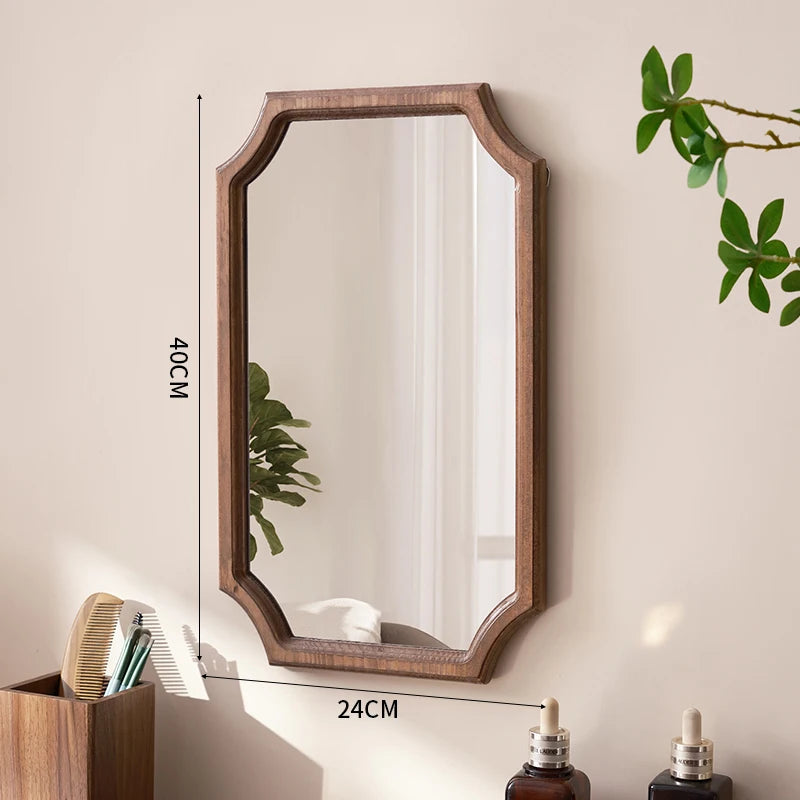 miroir vintage en bois massif miroir maquillage étanche mural antirouille