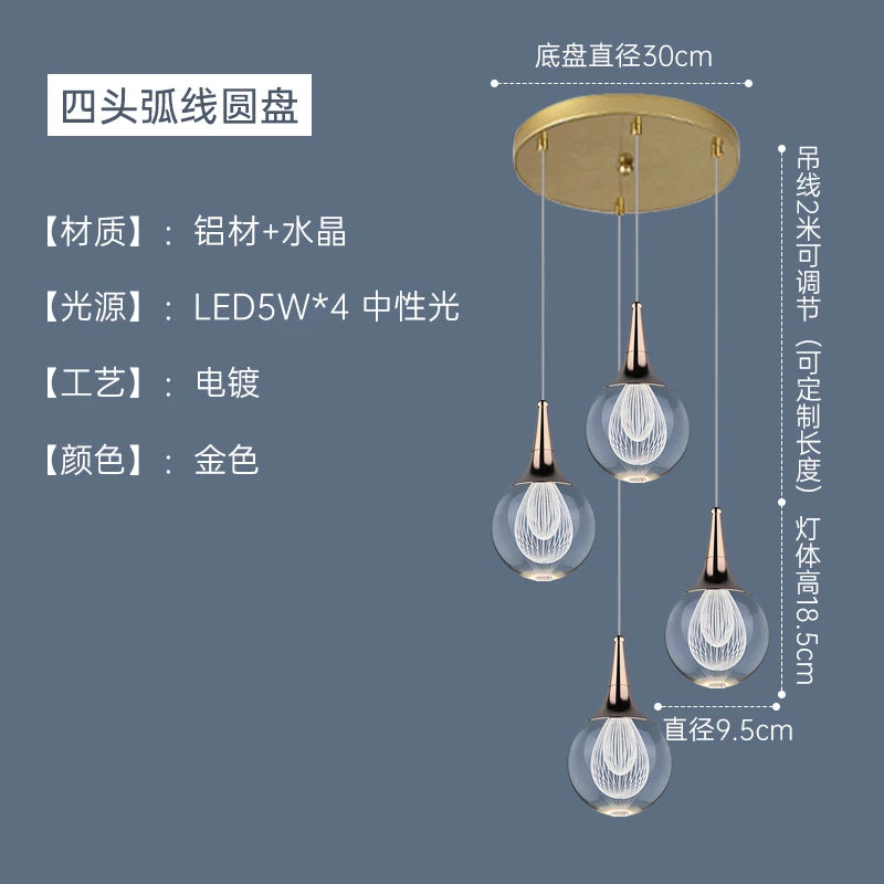 lustre moderne en cristal pour décoration intérieure animaux