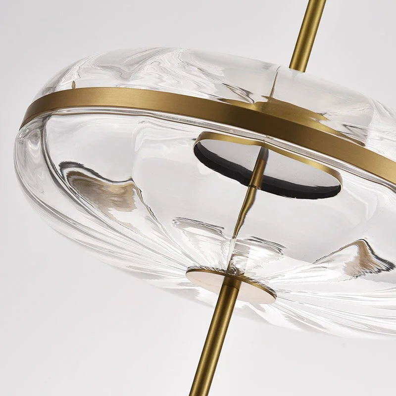 suspension design post-moderne en verre effet ondulation luxe