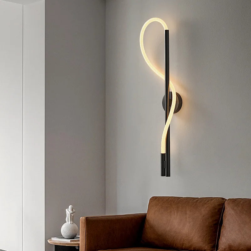 applique murale led tube acrylique 	 style acier inoxydable