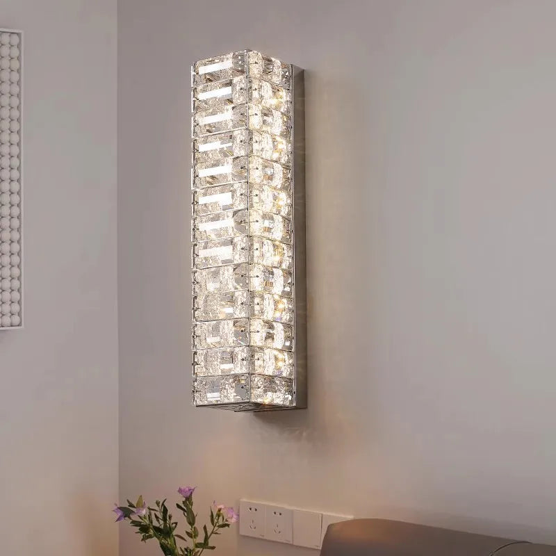 applique murale en cristal avec éclairage moderne pour décoration intérieure