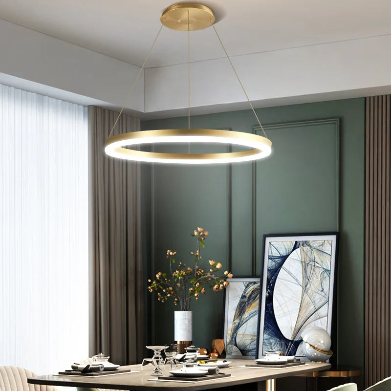 lustre led minimaliste nordique réglable avec lampe suspendue