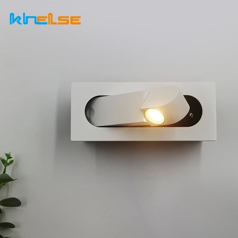 3W Embedded LED Wall Lamp 350 Rotation Adjustable Bedside Hotel Headboard Reading Light Bedroom Foldable Decor Sconce AC85-265V