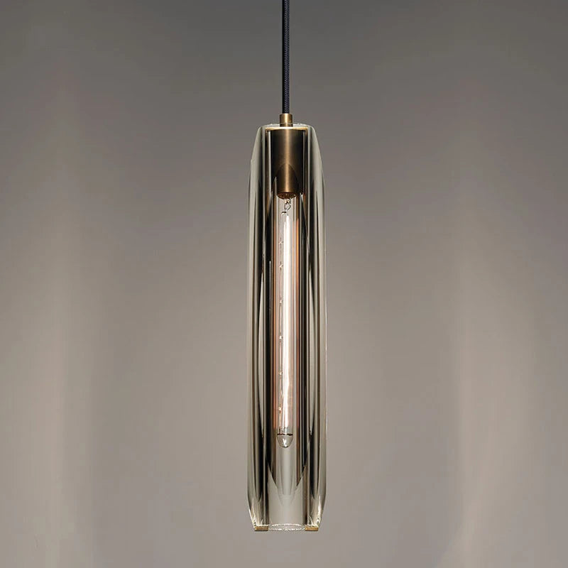 suspension en cristal postmoderne tout cuivre loft luminaires