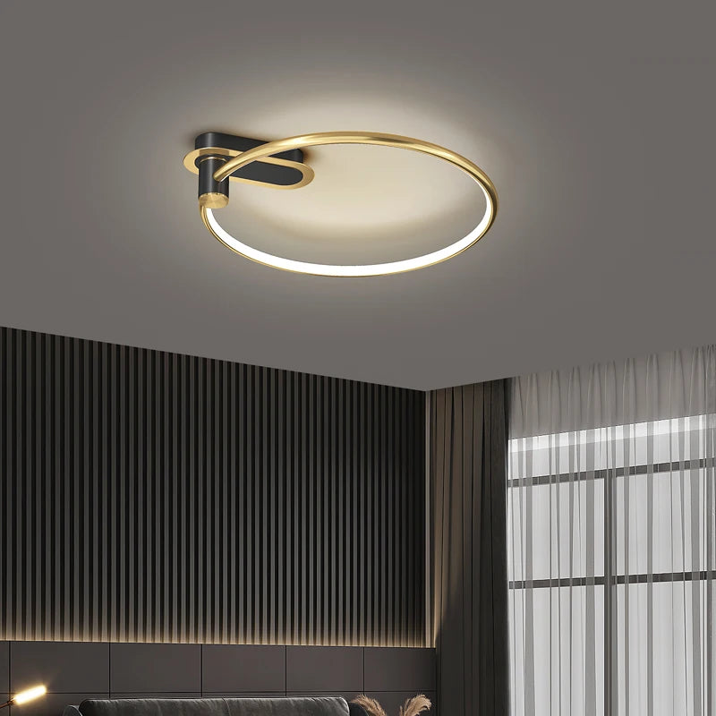 plafonnier circulaire led luxe style nordique pour intérieur décoratif