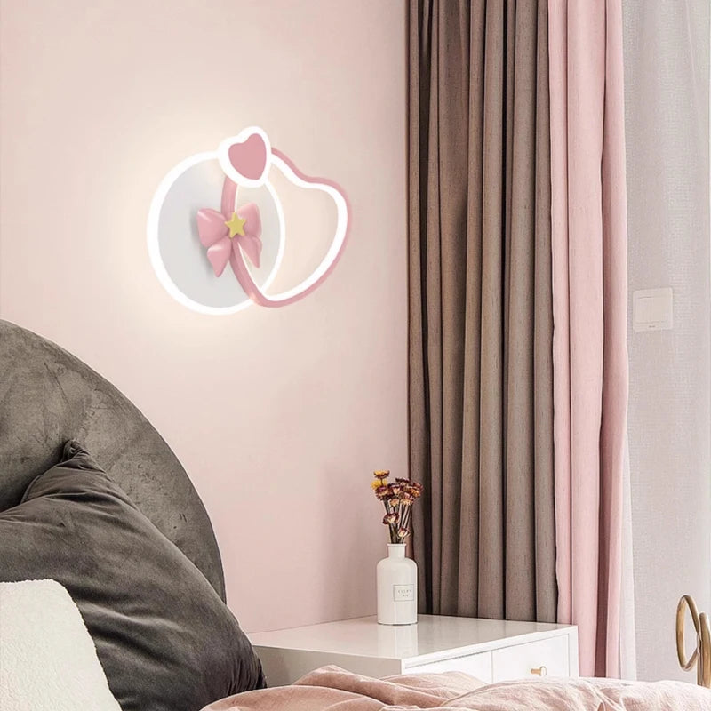 lampe de chevet mignonne pour chambre de princesse avec nœud rose