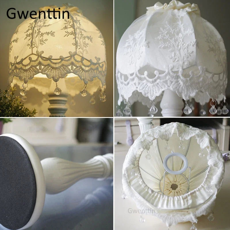 lampe de chevet en dentelle coréenne pour décoration élégante