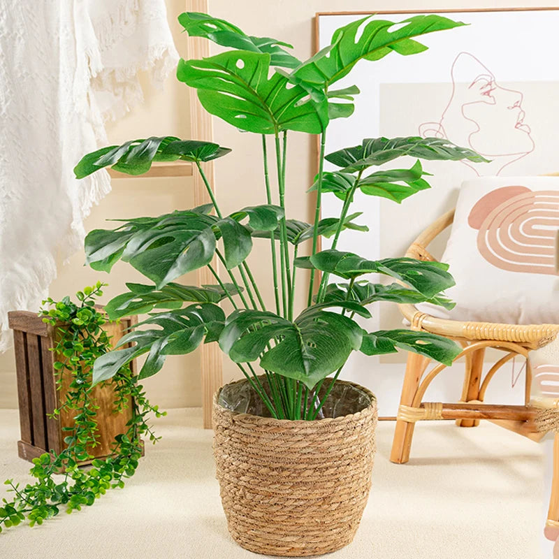 plantes artificielles monstera palmier feuilles de tortue pour décoration