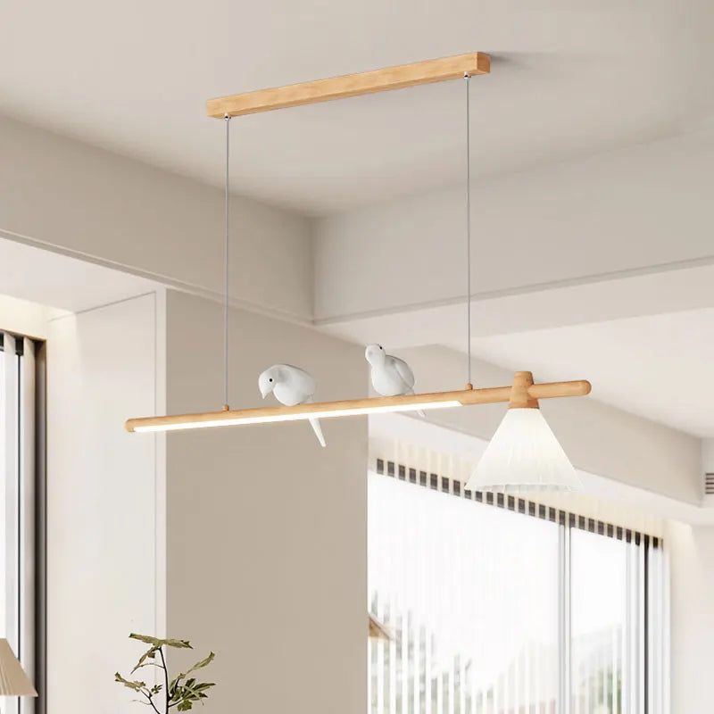 lustre moderne en bois suspension créative pour décoration intérieure