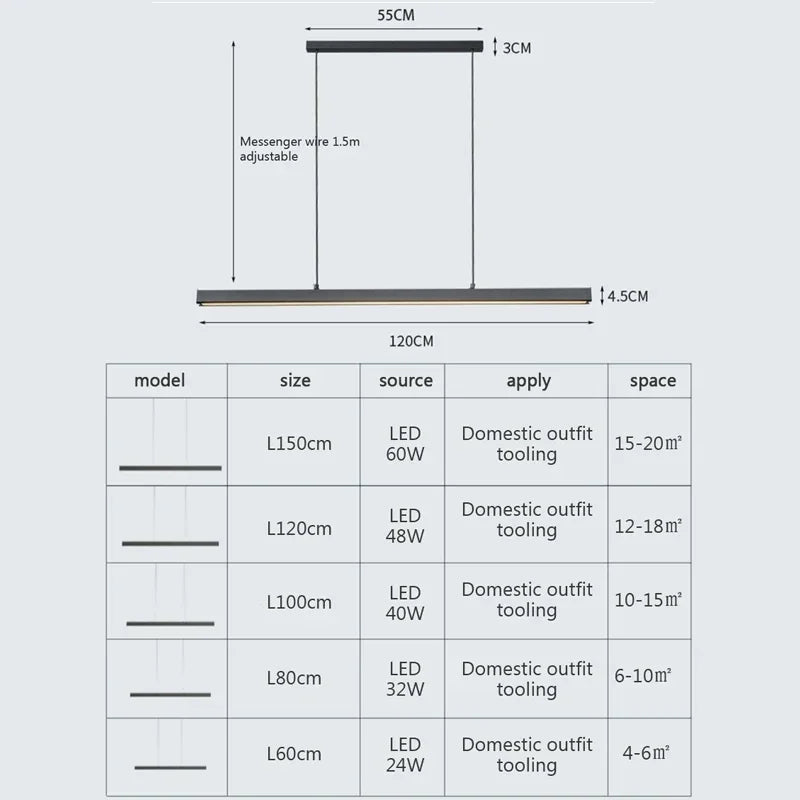 suspension moderne à LED pour un intérieur élégant et décoratif