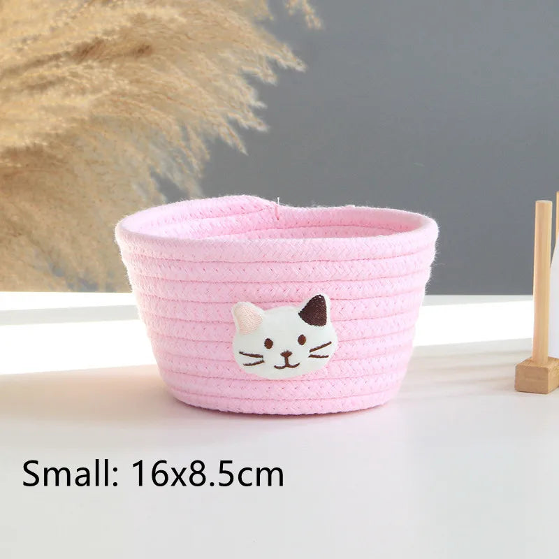 panier de rangement tissé animaux pour jouets et objets divers