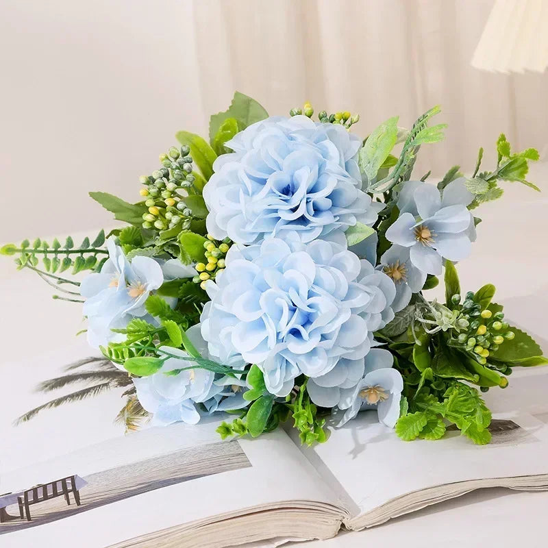 bouquet de chrysanthèmes en soie pour décoration de jardin