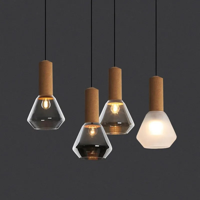 suspension Luxe cuivre LED nordique 19CM verre dépoli chambre décor luminaire suspendu étude salon allée maison lampe Lustre