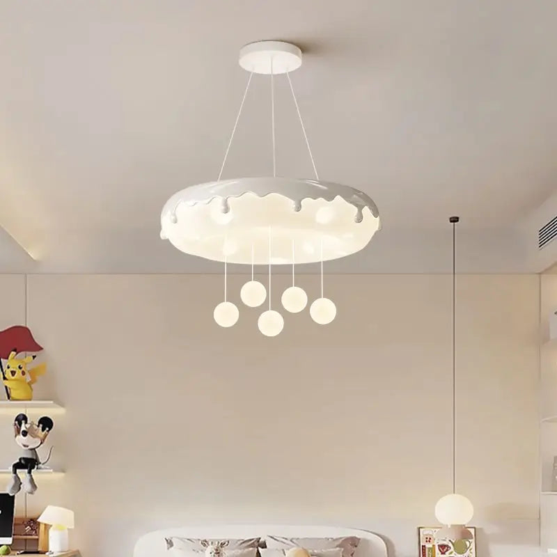 52cm Donuts Pendant Lamp With Remote Control Dimming Children's Room Bubble Ball Chandelier Light Kids Nursery Bedroom Lamp LED