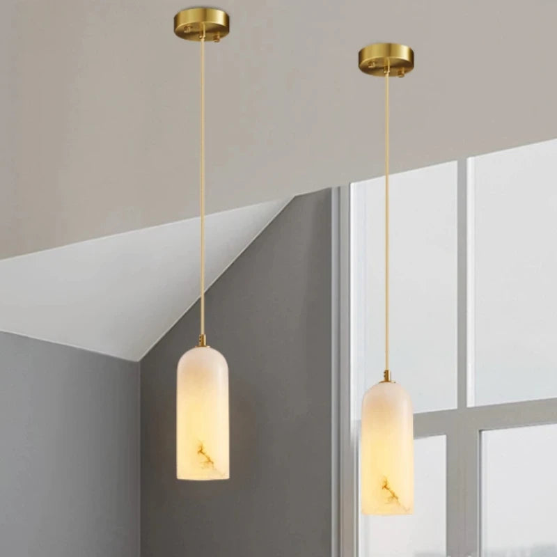 lustre nordique en marbre naturel design lumineux pour espace moderne