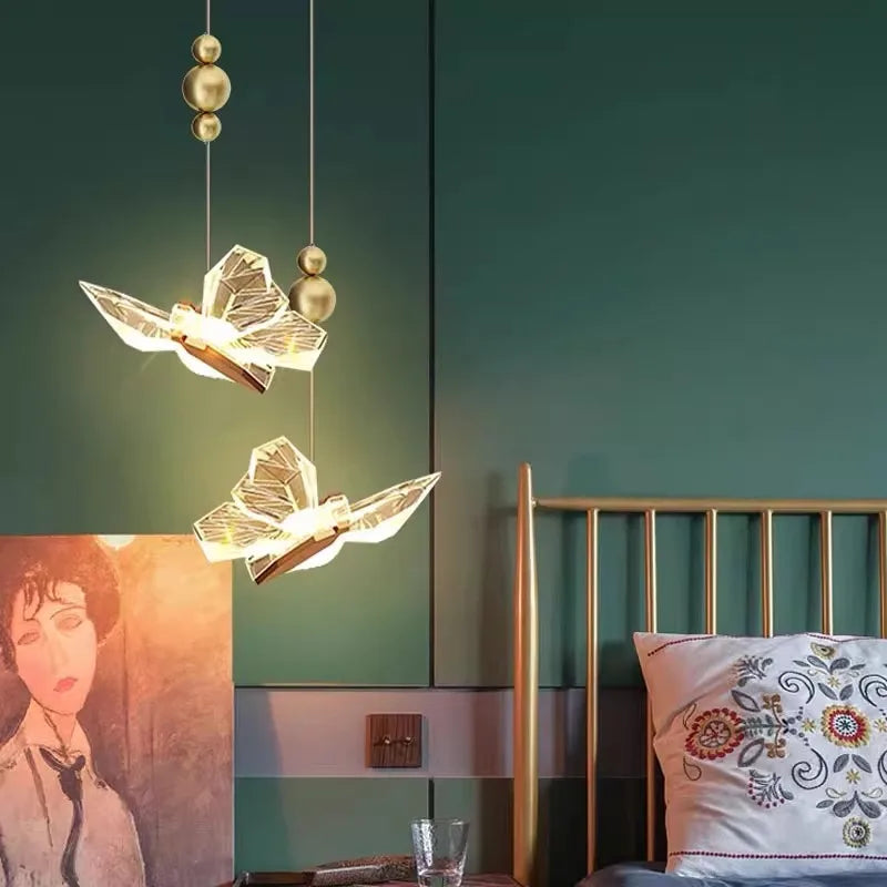 lustre papillon lumineux pour chambre d'enfants créative