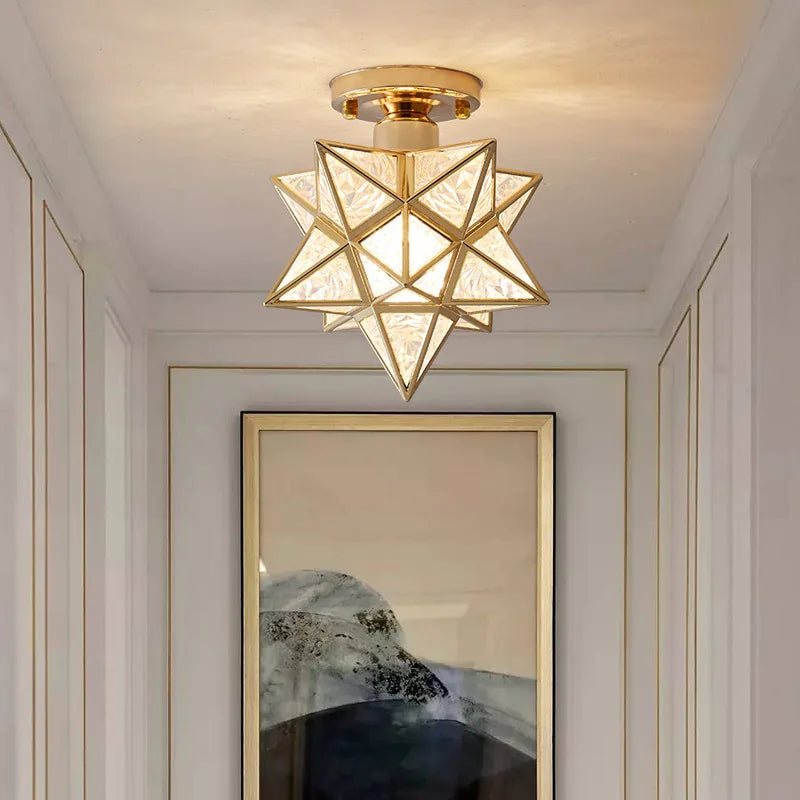 plafonnier moderne en cristal avec éclairage led intérieur