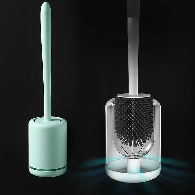 brosse suspendue en silicone avec long manche et support de séchage rapide