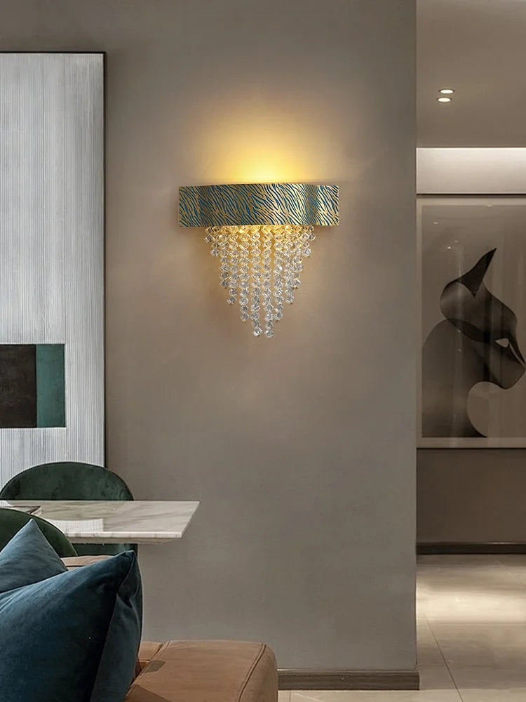 lustre en cristal et cuivre à led dimmable design moderne