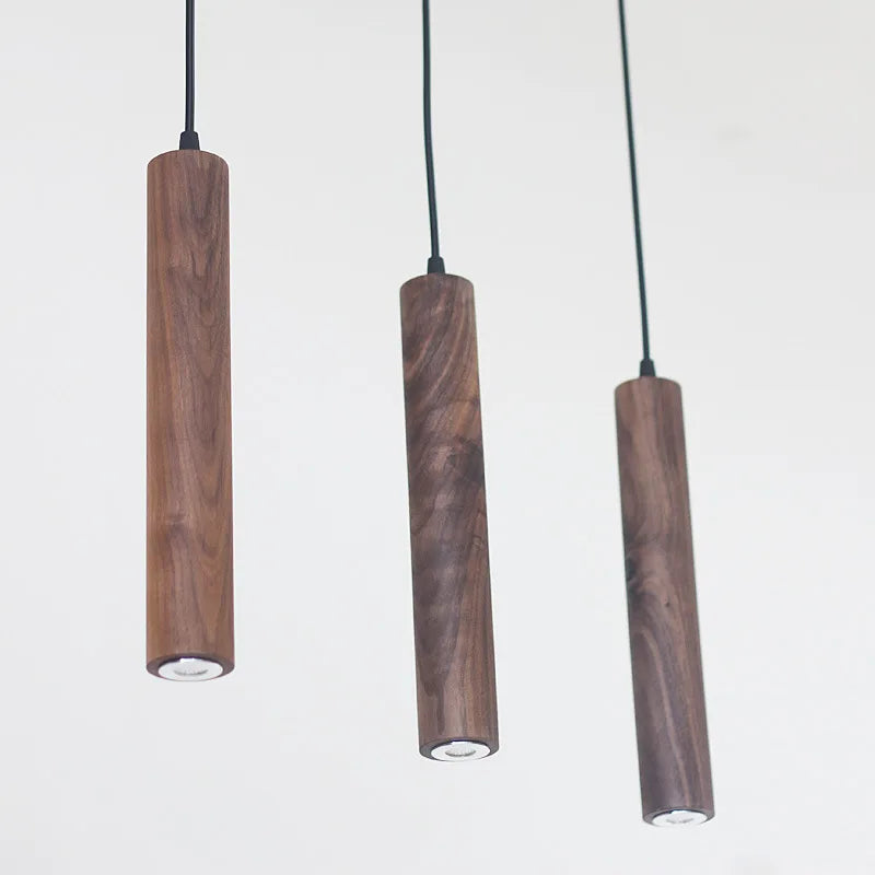 lampe suspendue led moderne en bois décoratif pour intérieur