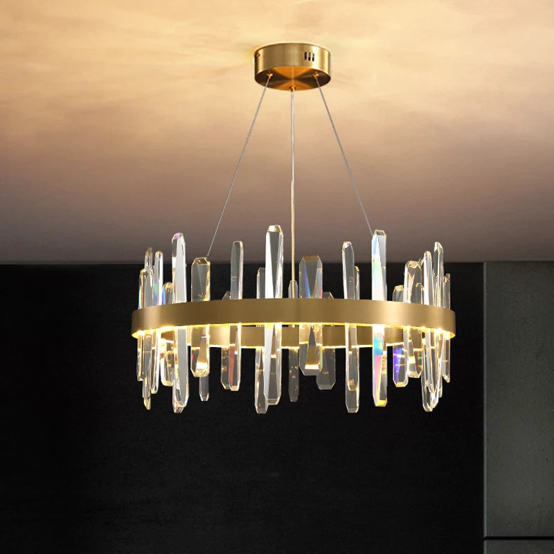 lustre en cristal à led design moderne pour intérieur