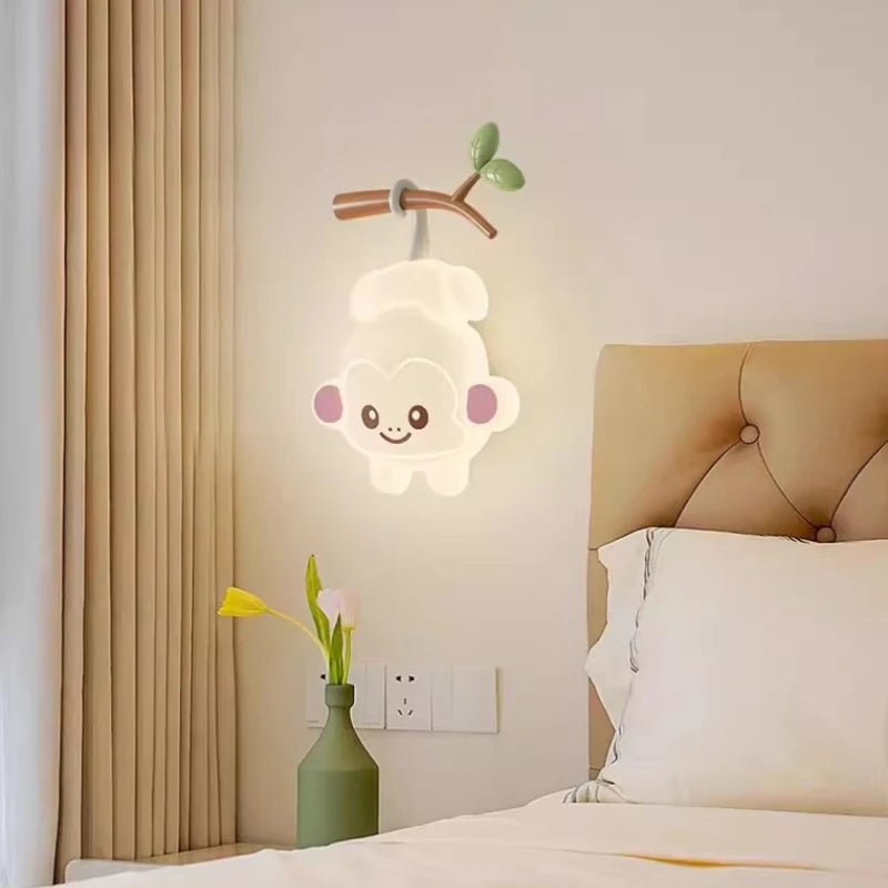 applique murale mignonne en forme de singe et ours pour enfant