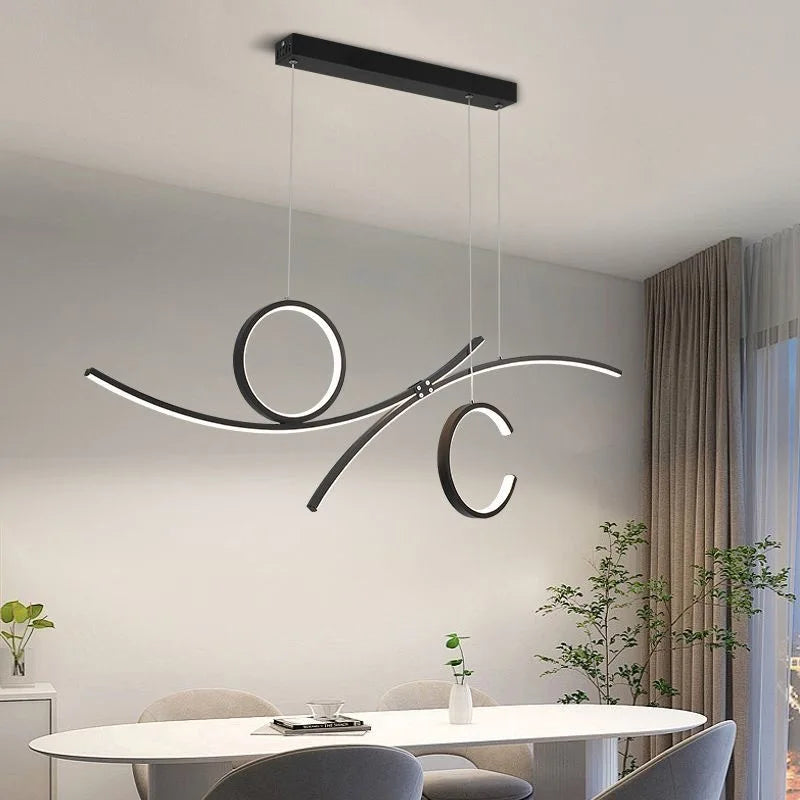 plafonnier led moderne design ondulé pour intérieur tendance 2024