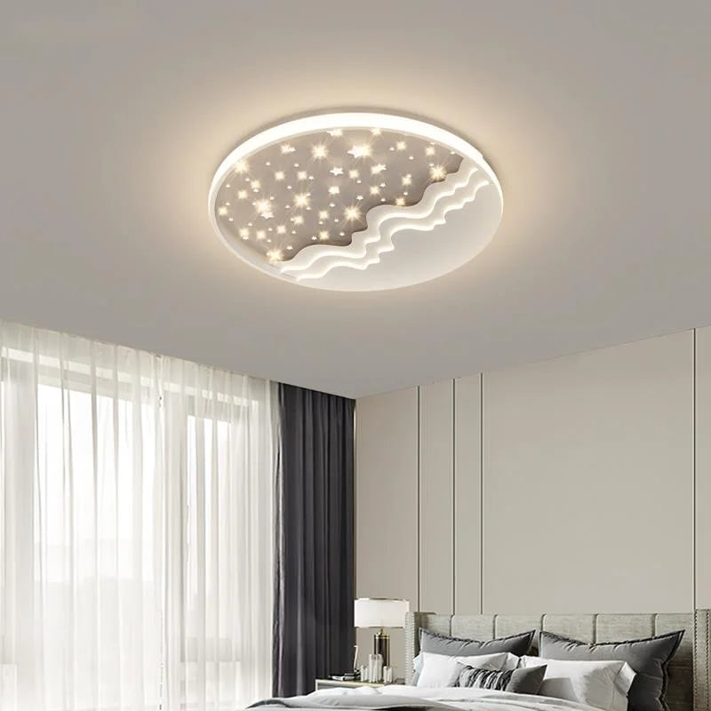 Modern Circular LED Chandelier Installed On The Ceiling, Interior Bedroom, Living Room Decorative Light, Creative Lighting