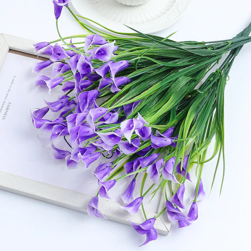 bouquet de lys calla artificiels pour décoration intérieure et extérieure