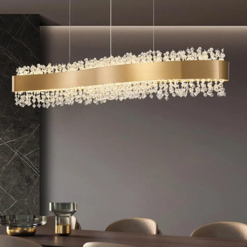 lustre led en cristal moderne hauteur réglable décoration maison