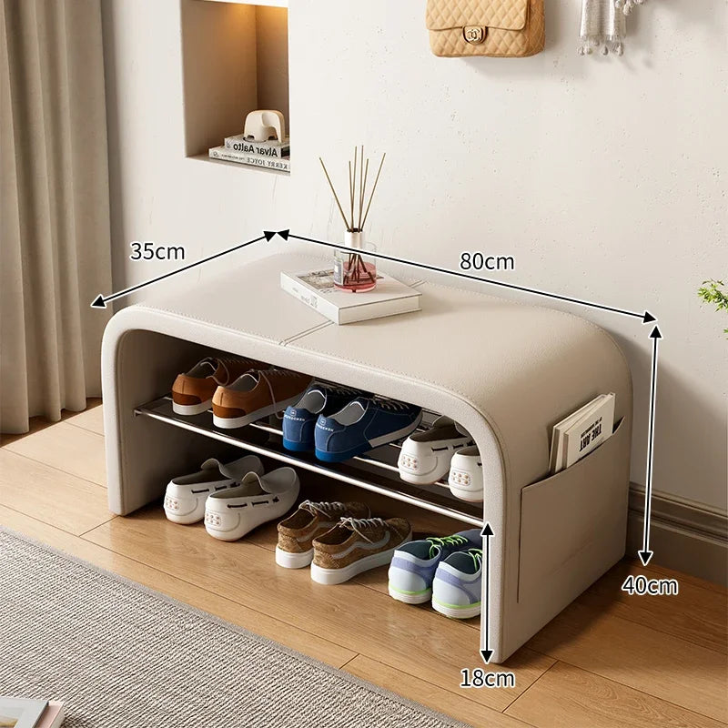 banc polyvalent pour rangement et assise décorative