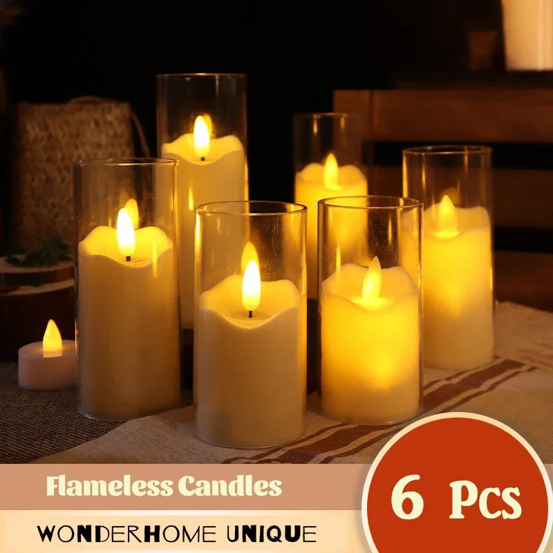 lot de 6 bougies LED sans flamme pour mariage et noël