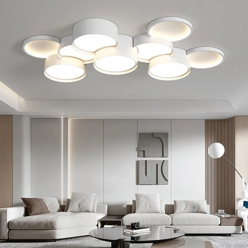 Moderne Smart Led Dimmable Lustre salon blanc plafond Lustre lampe Lustre Led Luminarias lampes Led montées irrégulières