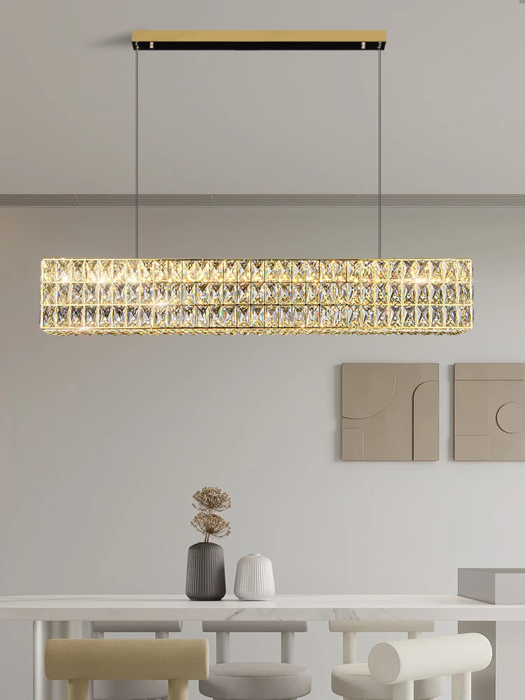 lustre en cristal moderne pour décoration intérieure de luxe