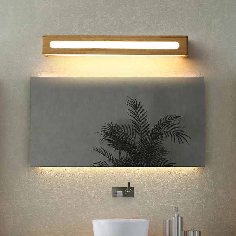 applique murale led nordique simple en bois pour éclairage intérieur