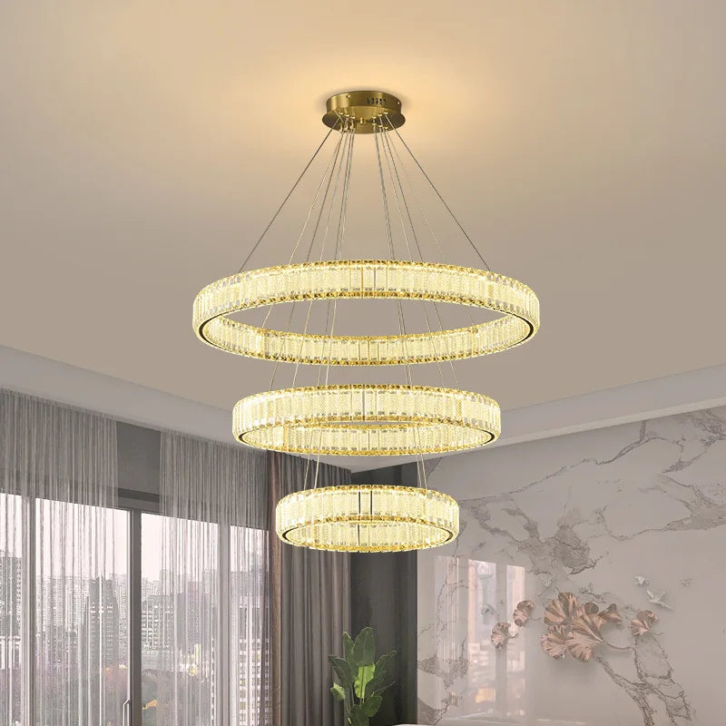 lustre moderne led en cristal style vintage pour villa