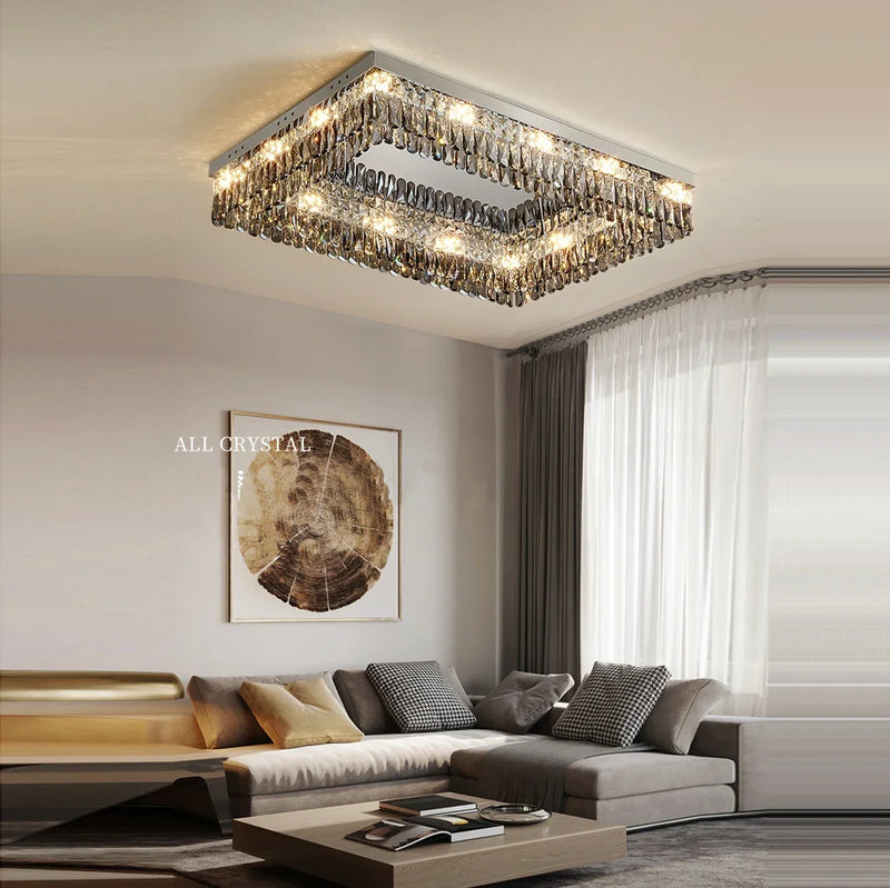 lustre moderne en cristal led design élégant pour décoration intérieure