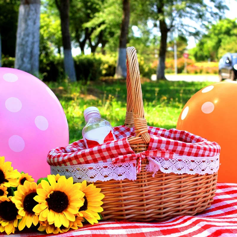 panier en osier ovale pour pique-nique mariage ou cadeau