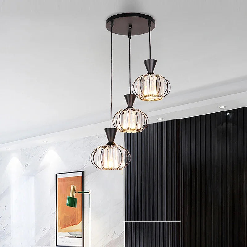 lustre moderne en cristal pour éclairage décoratif élégant