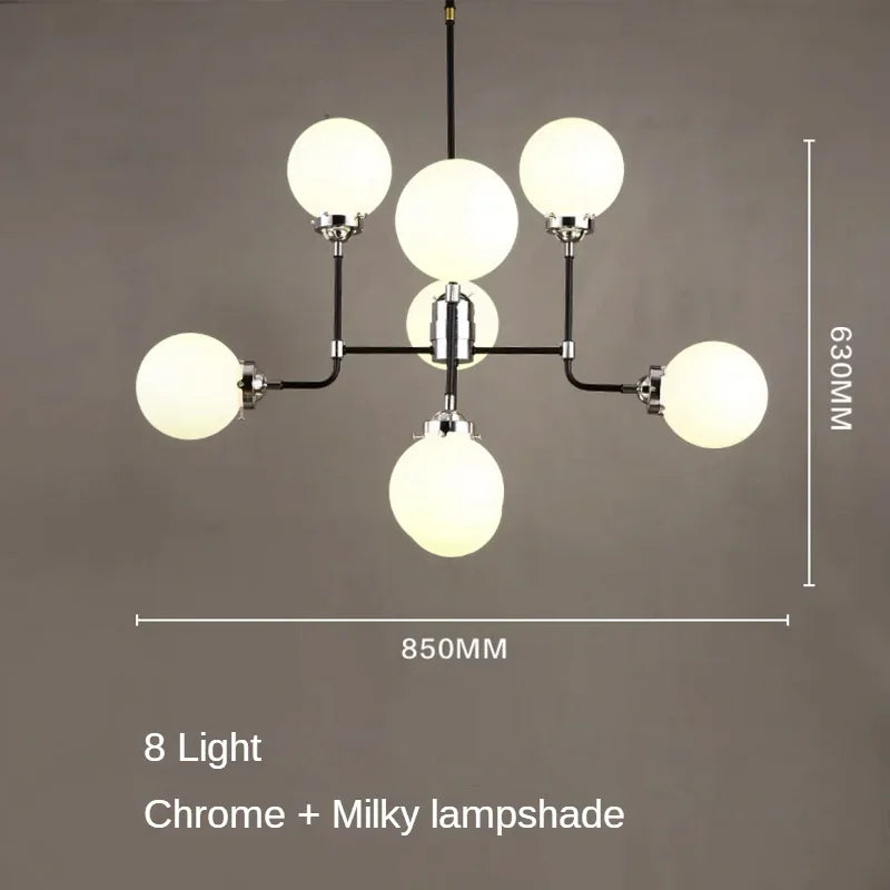 lustre artistique en verre pour décoration intérieure moderne