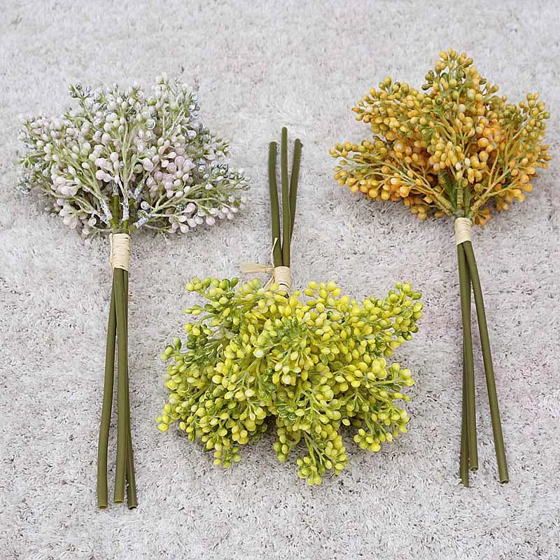 lot de 3 bouquets de riz artificiel pour décoration et arrangement floral