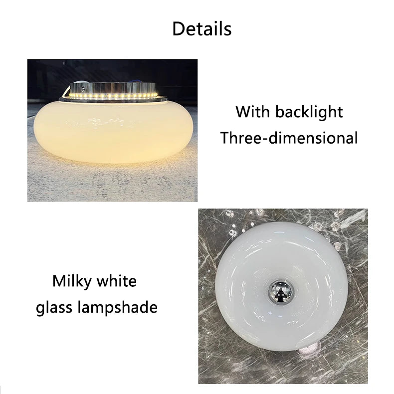 Modern Glass Wall Lamps for Bedside Living Room Stair Hallway Lighting 220V Milky White Glass Sconce Remote Control Optional