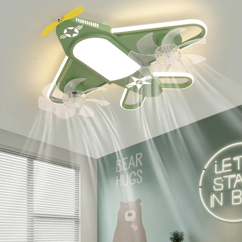 lustre avion dessin animé led pour enfants créatif