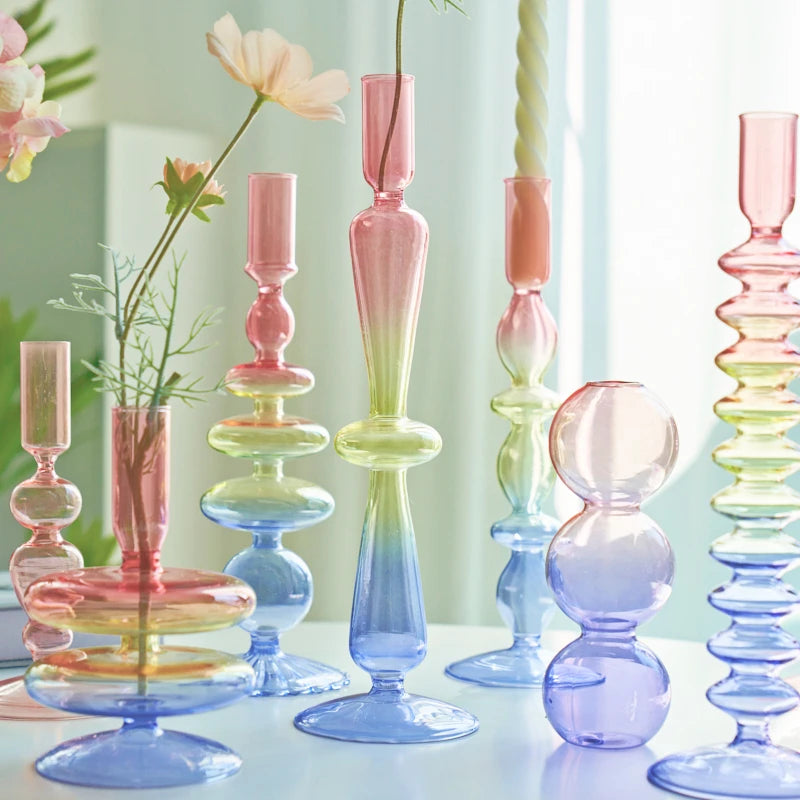 bougeoir en verre pour décorations de fête et mariage