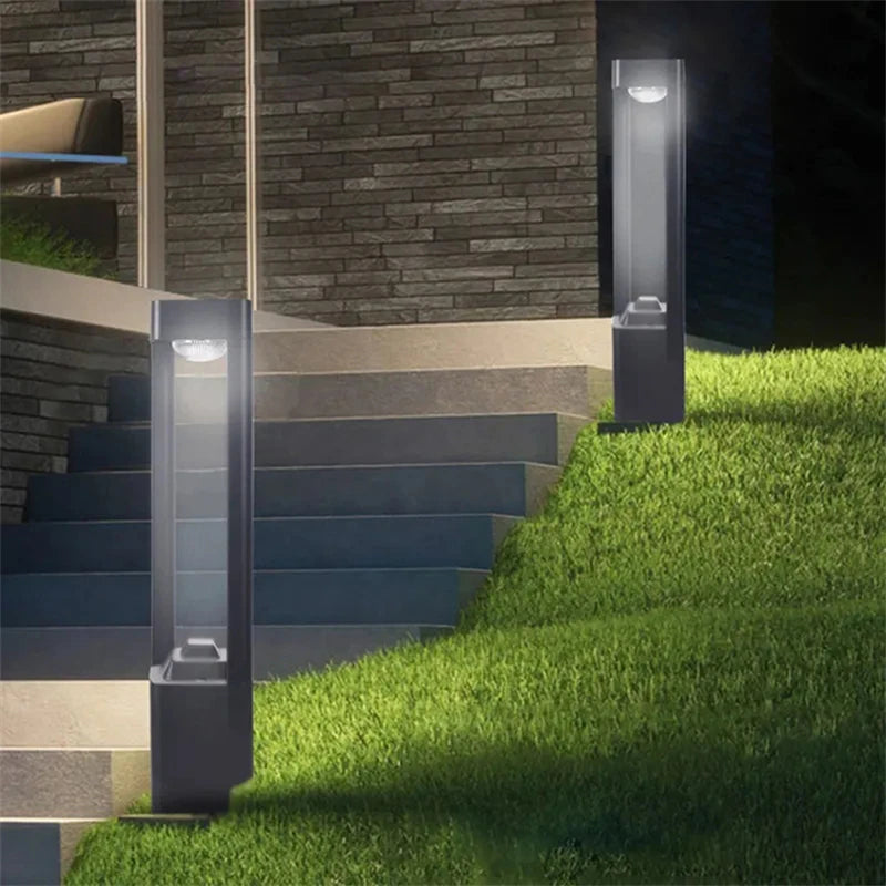 lampes solaires modernes carrées en aluminium pour extérieur étanche