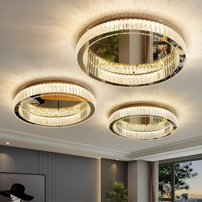 plafonnier led en cristal italien design haut de gamme pour décoration intérieure