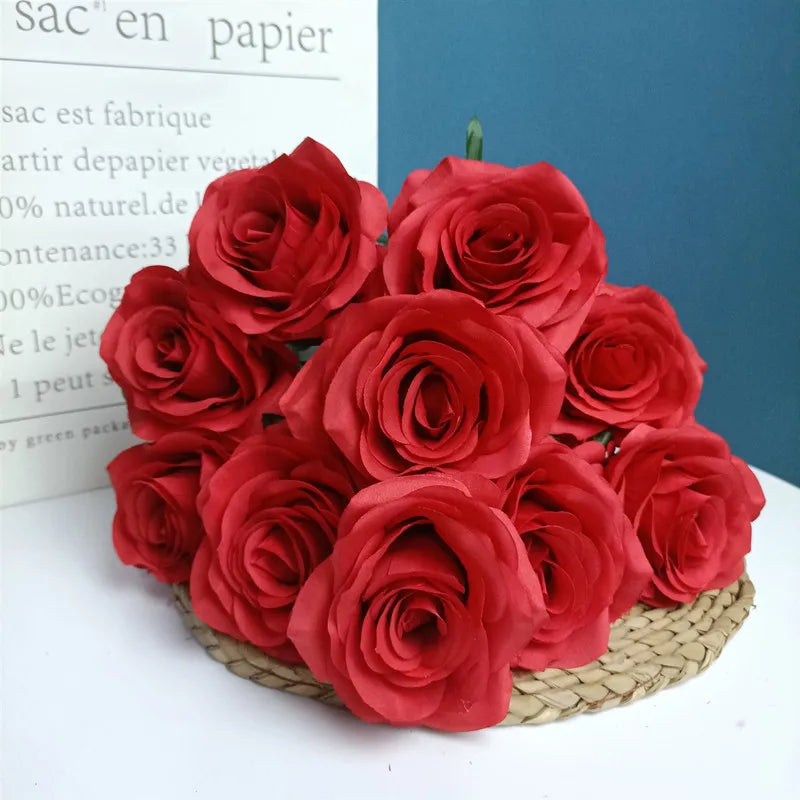 bouquet de roses artificielles pour mariage et décoration intérieure