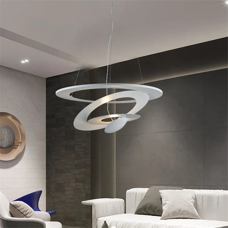 suspension led design moderne spirale nordique annulaire