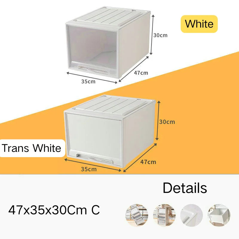 tiroirs empilables en plastique transparent pour rangement pratique